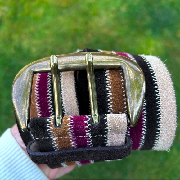 Saks Fifth Ave Genuine Leather Wide Multicolor Belt - Picture 4 of 10